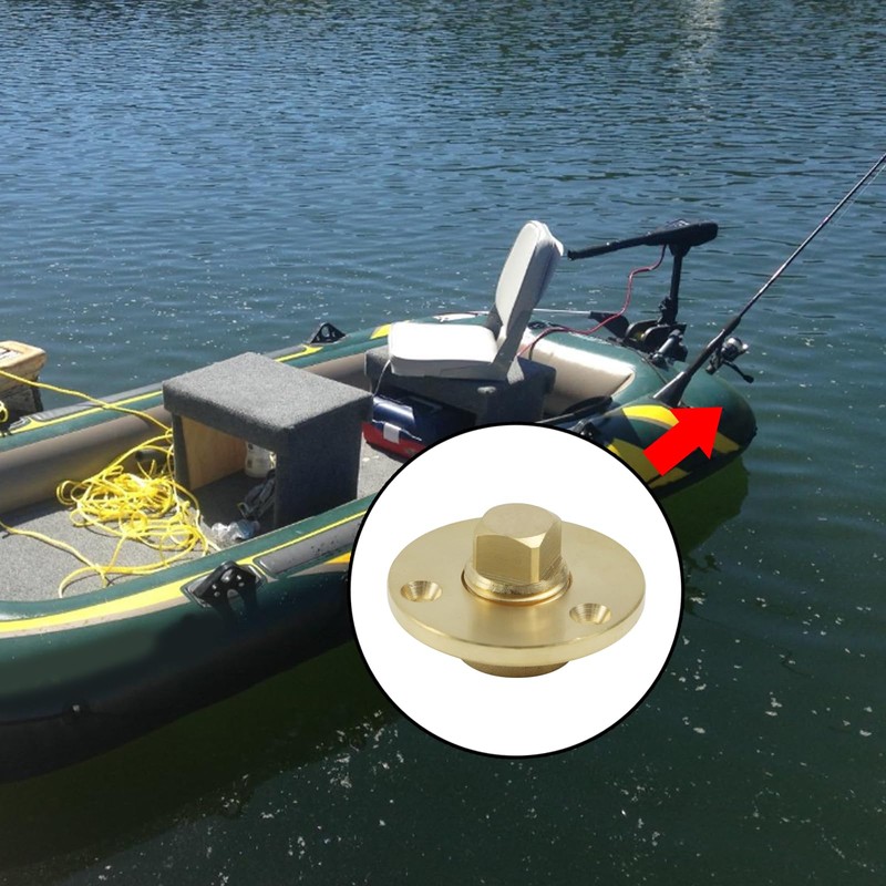 Semetall Solid Brass Boat Drian Plug Kit,1/2" Boat Male Plug,Marine