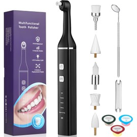 Elektrische Zahnpoliermaschine 5 Modi, IPX6 Wasserdichtes LED-Licht, 5 Ersatzköpfe