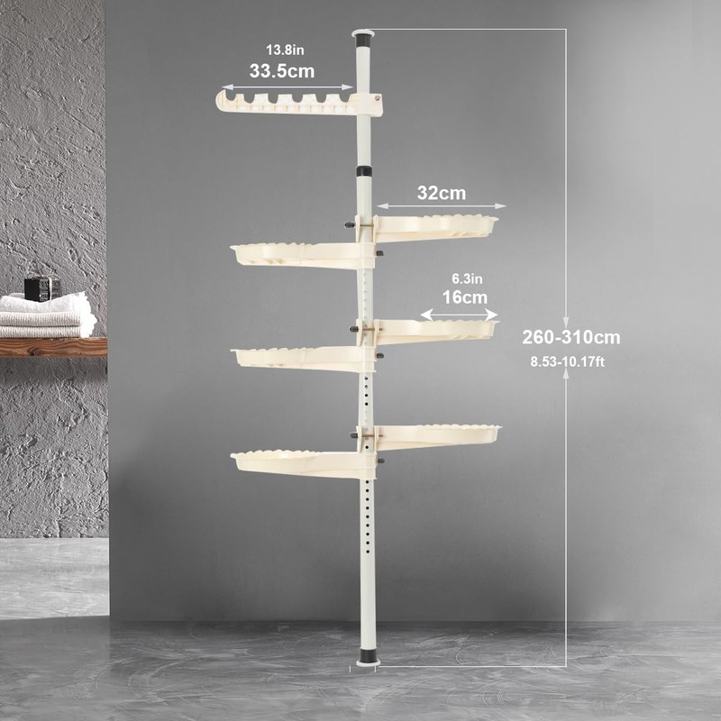 ECUTEE Adjustable Height 7 Layer Indoor Plant Stand Pole Spring