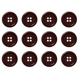 Pack of 12 Burgundy Sew on 20mm Round Buttons Flat 4 Holes 32L 32 Ligne