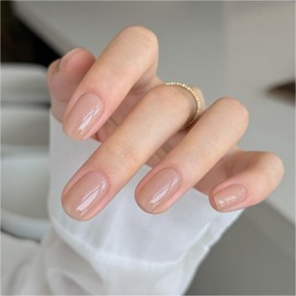 GAOY Nude Jelly Gel Nail Polish, 16ml Sheer Translucent Netural Soak Off Gel Polish, UV Light Cure for Nail Art DIY at Home, 3157 Bare Glow