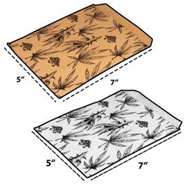 LaTisoro 100 Bags of our Mixed, 5"" x 7"" Hemp theme pattern flat paper bags for stores, dispensaries, treats, gifts, promotions, and more.