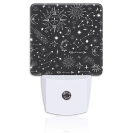 Sun Moon Constellation Night Light for Kids Girls Boys,Stars Comets LED Night Light Plug into Wall with Dusk to Dawn Sensor for Room Decor,Hallway,Kitchen,Bathroom,Nursery,Stairs