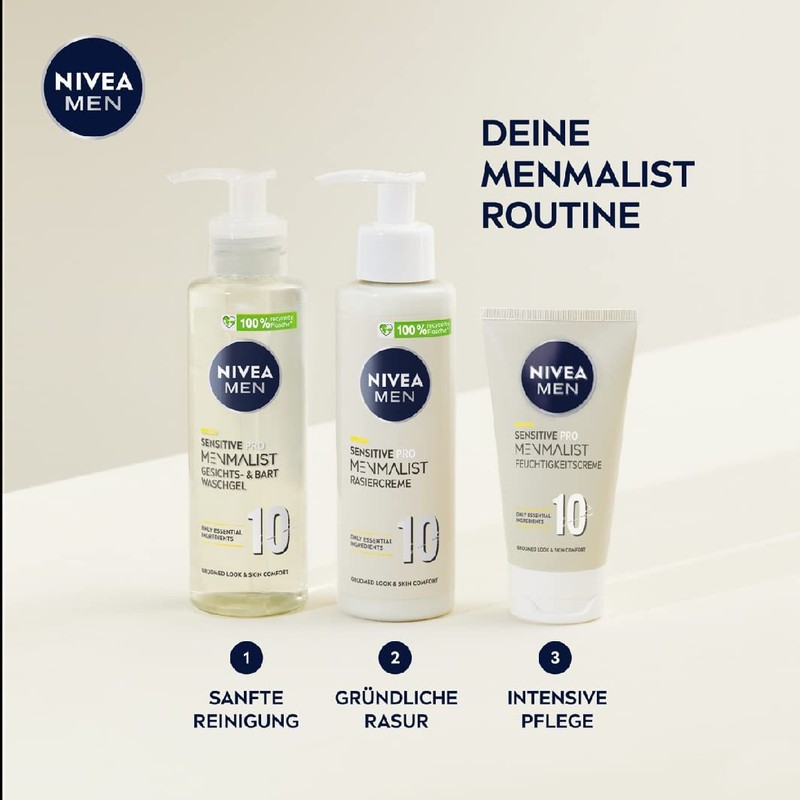 NIVEA MEN Sensitive Pro Menmalist Wash Gel (200ml), Face and