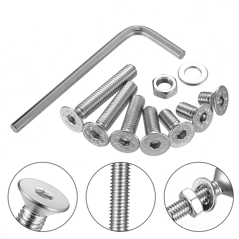 286 Piece M5 Screws Set, M5 Countersunk Screws Set, Flat