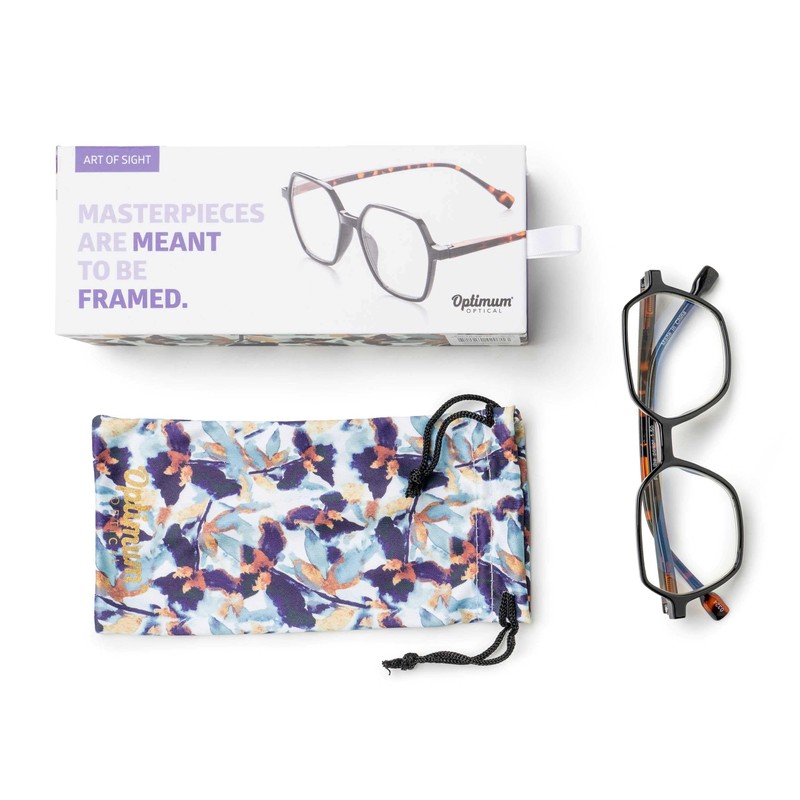 OPTIMUM OPTICAL Blue Light Filtering Scratch-Resistant Lens Geometric Frame Magnifying