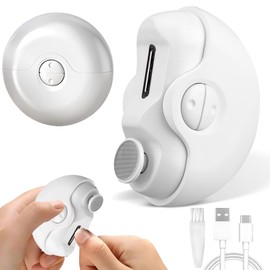 OPKOJIHY 2 In 1 Cortauñas Electrico, Pulidor de Uñas Eléctrica Con Puerto USB, Corta uñas para bebé,Suave e inofensivo para las uñas, Para Niños, Personas Mayores y Adultos (Blanco)