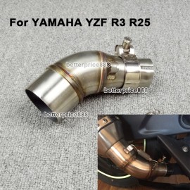 Unbranded For Yamaha YZF R3 R25 Motorcycle Exhaust System Middle Pipe Stainless Steel