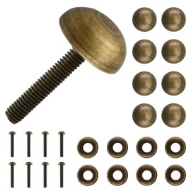 ZIUZI Brass Decorative Bolts with Caps, 8 Pack Antique Bronze Bolt Screws and Decoration Covers Kit for Mirror, Picture, Wood Box, Coat Hooks, Handle, Shutter, Furniture Repairing (15mm Cap Diameter)