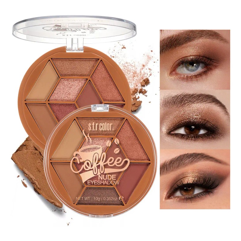 Paleta De Sombras 9 Colores Tonos Tierra Con Intenso