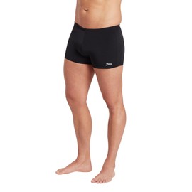 Zoggs Men's Cottesloe Hip Racer Swimming Trunks, Chlorine Resistant Fabric - Black, UK Size 40/100 cm