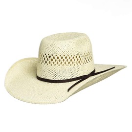 Twister Kids Vented Cattlemans Crease Straw Hat Ivory M