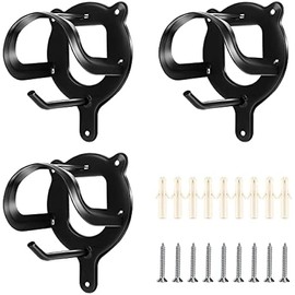3 Counts Horse Bridle Rack Bracket Bridle Hooks Tack Storage Halter Hanger Metal Holder with Tubes and Screw for Horse Barn Supplies(Black)