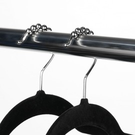 Velvet Clothes Hangers, Innovative Roller Balls Black Velvet Hangers, Felt Hangers for Clothes Shirts, Garments, Non Slip Closet Hangers (Pack of 30)