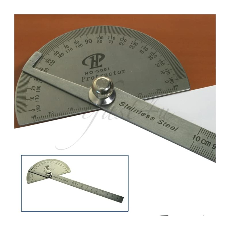 Stainless Steel 0-180 Protractor Angle Finder Arm Measuring Gauge Ruler