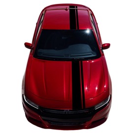 2 and 8 Inch Double Offset Vinyl Racing Stripes, Fits Dodge Charger, Green