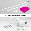 UD_G128 Combo Pack: 6 Feet Tangle Free Spinning Flagpole (White)