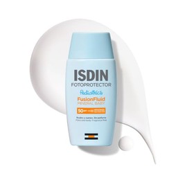 ISDIN fotoprotector fusion fluid mineral baby pediatrics spf 50, protector solar facial 100% mineral para la piel del nino y bebe, 50ml