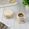 YONGHEE Travertine Coasters Set of 6 with Holder, Hexagonal Rustic