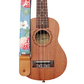 MUSIC FIRST Strawberry Flower Soft Cotton Ukulele Strap Ukulele Shoulder Strap (Strawberry Flower)