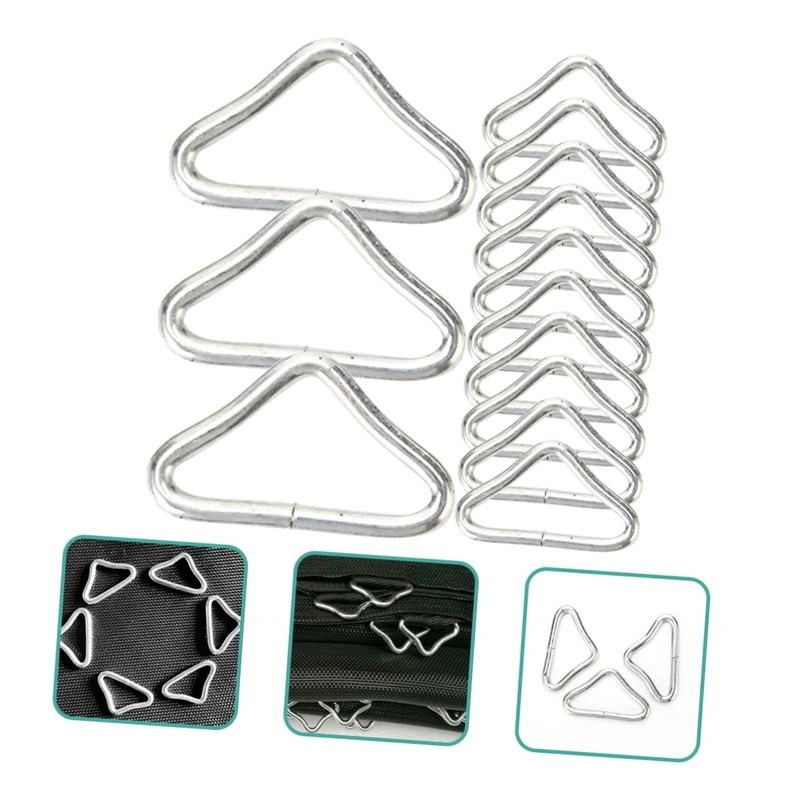 Totority 30Pcs Metal Triangle Buckles for Trampoline Replacement Portable Trampoline