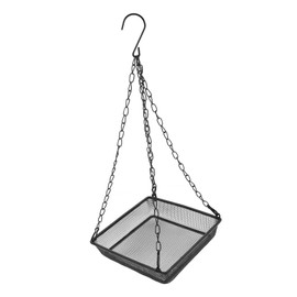 GANAZONO Hanging Iron Mesh Bird Feeder Tray for Outdoor Use Durable Single Layer Structure for Backyard Bird Watching for Balcony and Garden Feeding