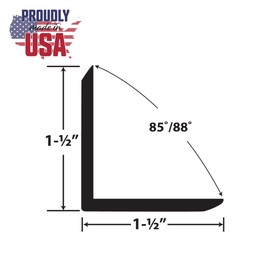 Outwater Plastics Black 1-1/2 Inch X 1-1/2 Inch X 1/8 Inch Thick Rigid Plastic Extruded 90 Degree Angle 46 Inch Lengths (Pack of 3)