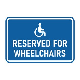 Signs ByLITA Classic Framed Reserved for Wheelchairs Sign (Blue) - Small