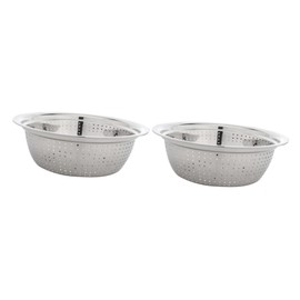 OUNONA 2pcs Multifunctional Stainless Steel Drain Basket Strainer for Kitchen Draining Tub for Washing Fruits Vegetables and Rice Compact Design for Easy Use