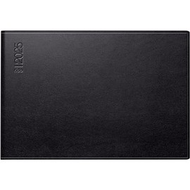 rido/idé Pocket Diary Model Septimus (2025), 2 Pages = 1 Week, A6 Landscape, 128 Pages, Faux Leather Cover, Gratello, Black