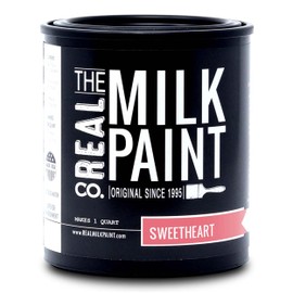 Real Milk Paint, Wood Paint for Furniture, Matte Paint for Cabinets, Walls, Brick, and Stone, Water Based Organic, No VOC, Sweetheart, 1 Quart
