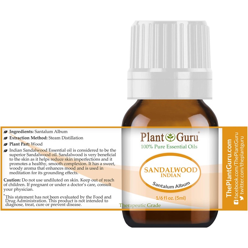 Sandalwood (East Indian Mysore) Essential Oil 5 ml 100% Pure