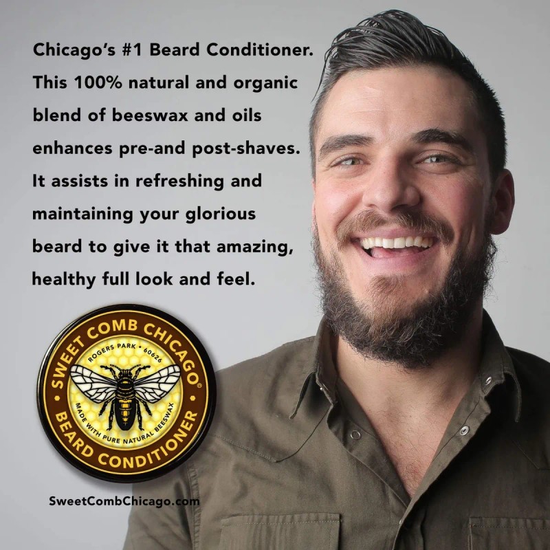 Acondicionador De Barba De Cera De Abejas, Fuerte Sujeción P