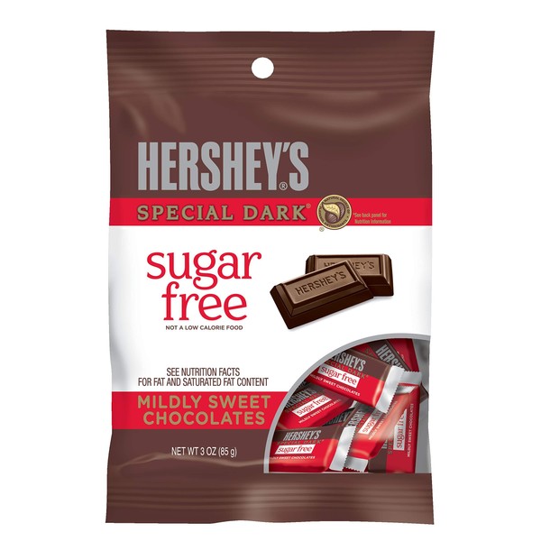 HERSHEY'S SPECIAL DARK Mildly Sweet Chocolate Sugar Free Bars, Valentine's Day, 3 Ounces