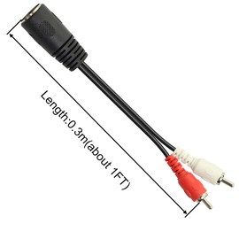 CERRXIAN DIN 5 Pin to RCA Cable,1FT 5 Pin Din Female to 2 RCA Male Audio Cable