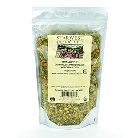 Starwest Botanicals Organic Chamomile Flower Whole (Egypt), 4 Ounces