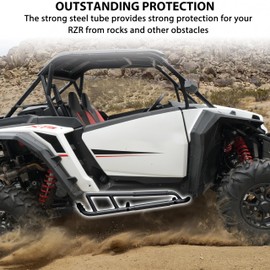 SAUTVS Nerf Bars Rock Sliders for RZR XP 1000 2024 2025+, Combined Side Bumper Protector Guard Side Steps Low Profile Rock Sliders Tree Kickers for Polaris RZR XP 1000 2024 2025+ Accessories - 2 Seat