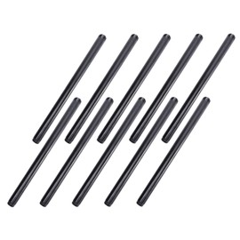 3/4" x 16" Black Painted Iron Pipe, Home TZH 10 Pack Threaded Black Paint Finish Metal Pipe Nipple for DIY Project/Furniture/Shelving Decoration(10, 16")