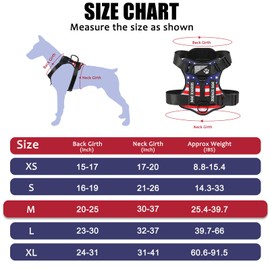 Demigreat Service Dog Harness, Reflective Dog Vest Harness with 5 PCS Patches, Adjustable Soft Oxford Pet Harness, Inner Layer Mesh, Easy to Control for Dogs (USFLAG, Small (Pack of 1))
