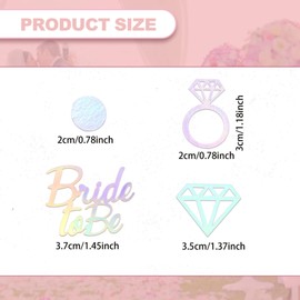 100 Stück Hochzeit Konfetti Bride to be Confetti Silber Diamant Ring Tischdeko für Hochzeit Party Dekorationen Buntes