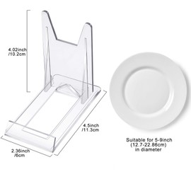 Zonon Acrylic Plate Stands Plastic Display Holders Picture Plate Holders Clear Mini Easels Stands to Display Pictures or Plate for Home Office Supplies Festival Party Decoration (20 Pieces)