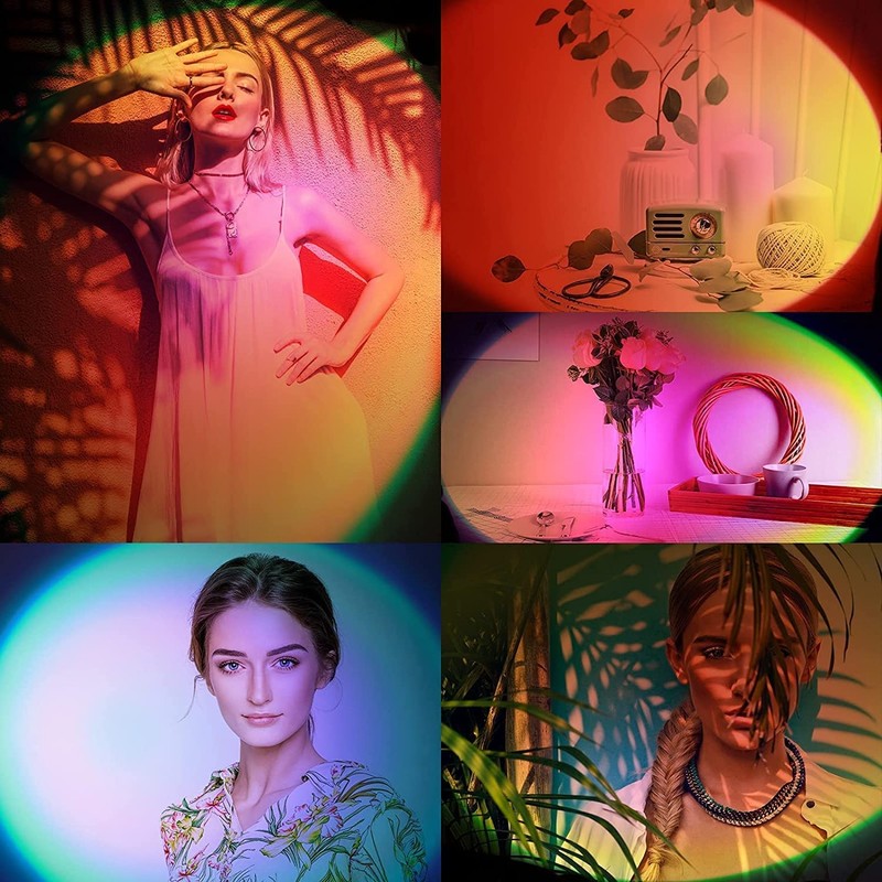 UanTii Tuya Smart Sunset Lamp Wireless Bluetooth Sunset Projector RGB