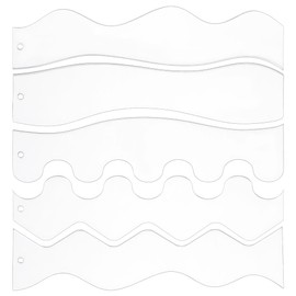DELORIGIN 5Styles Acrylic Quilting Templates, 5pcs Clear DIY Patchwork Sewing Crafts, Waves Ruler Quilting Templates for Machine, No Slip Quilting Ruler Templates for Sewing Craft Patchwork Splicing