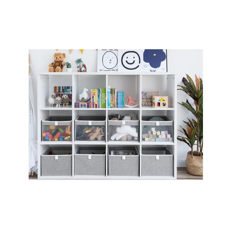 StorageWorks Closet Storage Bins, Large Storage Baskets with Clear Window