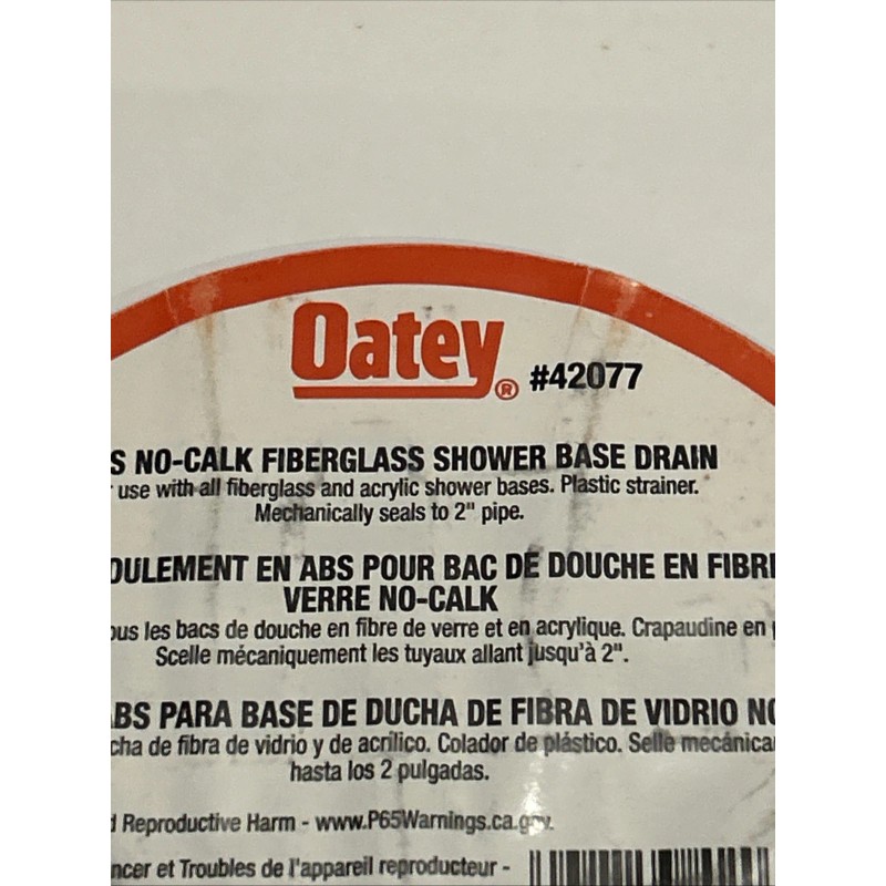 Oatey ABS No-Calk Fiberglass Shower Base Drain - 42077 -