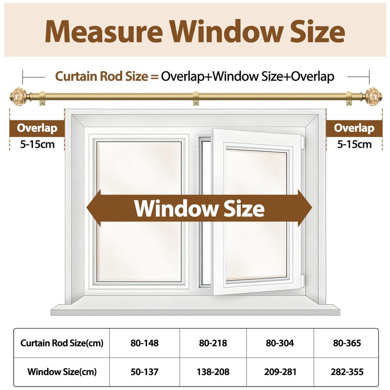 Curtain Rods for Windows 48 to 84 Inch, USFOOK 7/8