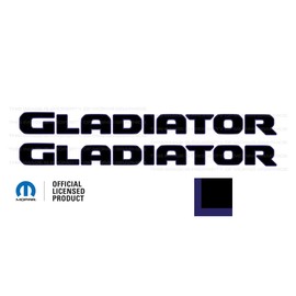 Decal Mods Gladiator Hood Graphic Vinyl Decal fits Jeep Wrangler/Gladiator JL/JT (2019-2024) Black w/Blue Outline FBBLUO (Set of 2) | FJ3G2