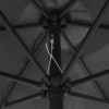 Anthracite Garden Parasol 106.3 In With Led Lights Aluminum Pole