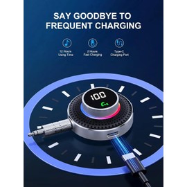 Bluetooth 5.3 Empfänger LED Anzeige, Freisprecheinrichtung Anrufen Car Kit Wireless Receiver, AUX Adapter Stereo Home Kopfhörer 3.5mm drahtloser Empfänger