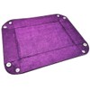 Dice Tray Purple PU Leather Folding Dice Tray Velvet for